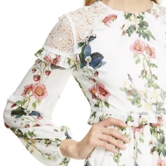Ted Baker Maryam Ruffle Long Sleeve Dress Sz 0 - Picture 10 of 12